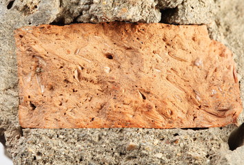 The old and dirty piece of damaged concrete wall represent the construction concept related idea.