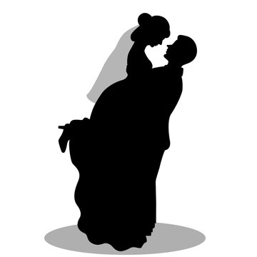 recommend clip art: the bride and groom silhouette.