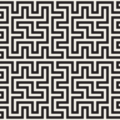 Maze Tangled Lines Contemporary Graphic. Abstract Geometric Background Design. Vector Seamless Pattern.