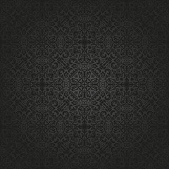 Damask classic dark pattern. Seamless abstract background with repeating elements