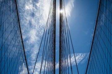 Naklejka premium Most Brooklyński na Manhattanie, USA