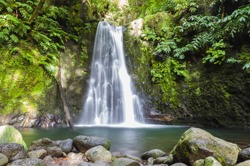 Fototapeta na wymiar Salto do Prego Wasserfall - Azoren