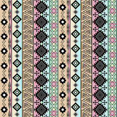 Seamless ethnic pattern.  Background with vertical stripes.