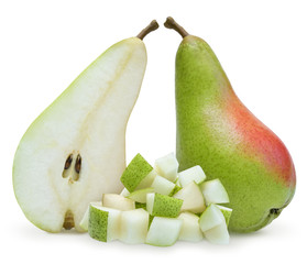 Pears isolated over white