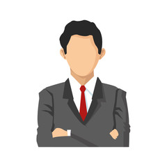 businessman wearing executive clothes over white background. colorful design. vector illustration