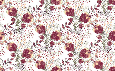 Floral seamless pattern. Hand drawn creative flower. Colorful artistic background with blossom. Abstract herb. It can be used for wallpaper, textiles, wrapping, card, cover. Vector illustration, eps10