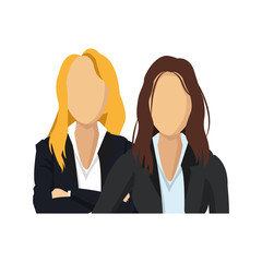 business women wearing executives clothes over white background. colorful design. vector illustration