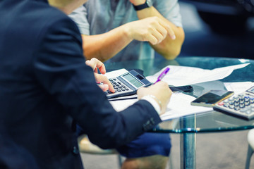 sales manager giving advice to his clients