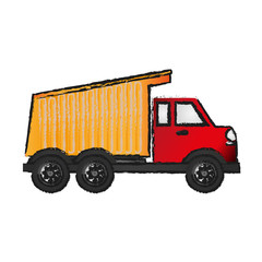 dump truck icon over white background. vector illustration