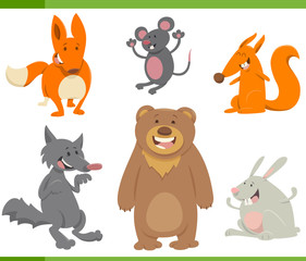 Obraz premium cute animals cartoon set