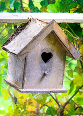 wooden birdhouse