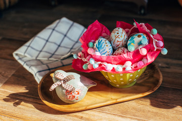 Basket with Easter eggs
