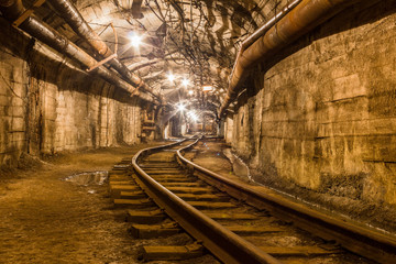 Fototapeta na wymiar Railway in the mine