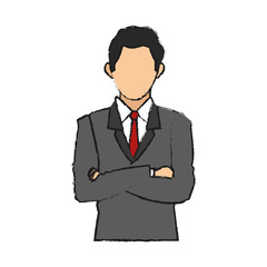 businessman wearing executive clothes over white backround. vector illustration