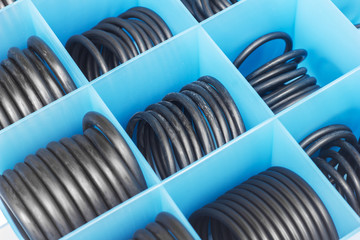 Rubber O-Rings in the box set for industry and water supply.