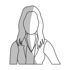businesswoman wearing executive clothes over white background. vector illustration