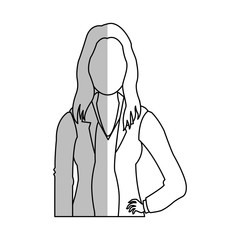 businesswoman wearing executive clothes over white background. vector illustration