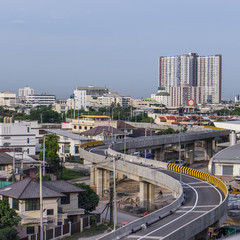 View of expressway and building in Bangkok city