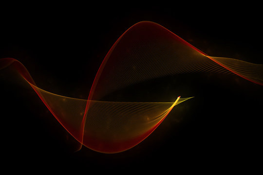 red abstract sound wave