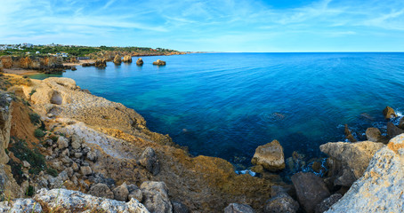 Atlantic rocky coast (Albufeira, Algarve, Portugal).