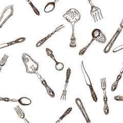 Vector illustration sketch - tableware. dinnerware