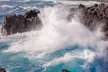 Fototapeta na wymiar mer en furie, Langevin, île de la Réunion 