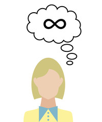 Frau denkt an Unendlichkeit - Verlobung