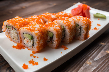 california roll, close-up
