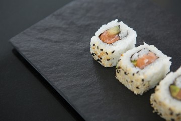 Sushi on stone tray
