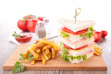 sandwich and french fries