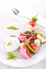 grilled vegetable and dip