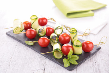 zucchini and tomato skewer