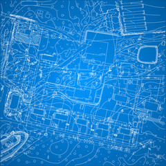 Vector blueprint with city topography - 141633388
