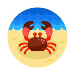 Crab icon. Summer. Vacation