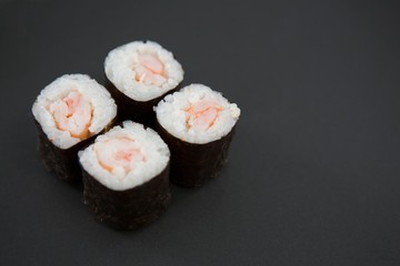 Sushi on black background