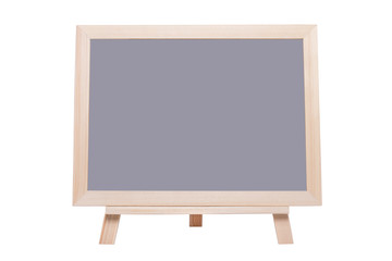 Blank gray board with picture frame stand isolated on white background.( With clipping path.)
