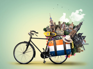 Holland, a city bicycle with Dutch attractions