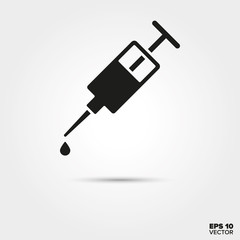 Syringe icon. Health Care and Medicine Symbol.