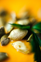 Pumpkin  soup with cream and parsley