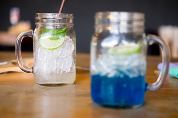 summer drink in glass jar
