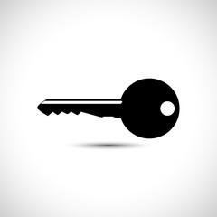 Key vector illustration black flat key icon