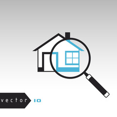 Vector illustration of the search house find address icon