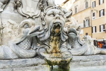 Fototapeta na wymiar Fountain of the Four Rivers in Piazza Navona in Rome, Italy