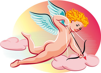 Obraz na płótnie Canvas Cupid ready to shoot love arrows.