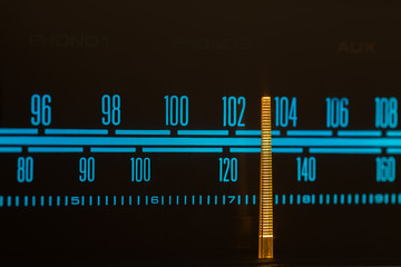 Dial Scale Of Vintage Stereo Receiver