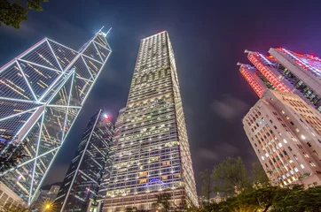 Fotobehang Modern office buildings in Central Hong Kong. © TeTe Song
