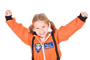 Occupations: Little Girl Dressed As Astronaut