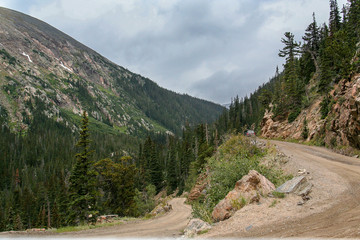 Fototapeta na wymiar Old fall river road in Rocky Mountain State Park