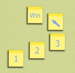 Sticky note plan step to win bussiness