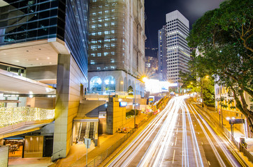Night Traffic in Hong Kong City